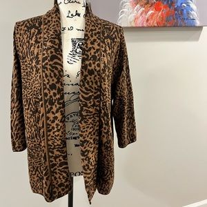 CJ BANKS ANIMAL PRINT SWEATER CARDIGAN